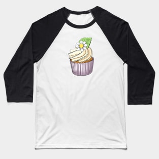 cupcake decorated with white flower, chamomile Baseball T-Shirt